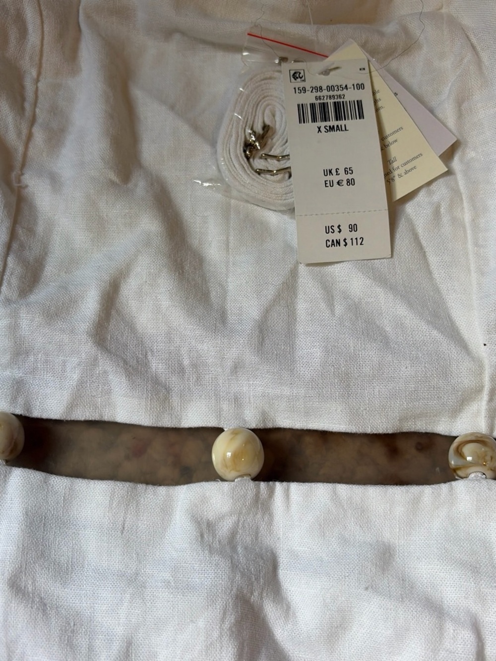 Abercrombie & Fitch Strapless White Mini Dress with Pearl Trim - Picture 3 of 4